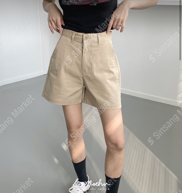 修身微彈性率性短褲